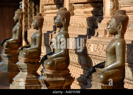 Bronze buddha statues Temple museum of Art and Antiquities Haw Pha Kaew Museum Vientiane Laos Stock Photo