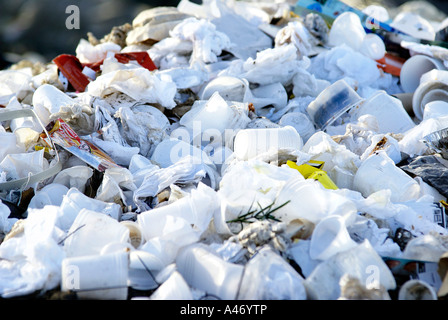 Plastic waste on a waste dump Stock Photo