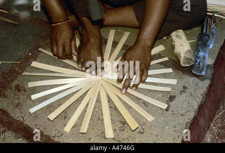A man making a handicraft article. Stock Photo