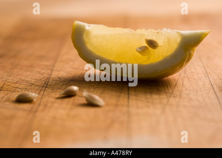 Lemon Wedge Stock Photo