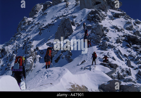 Climbers on Mt. Mc Kinley Alaska, USA: Stock Photo