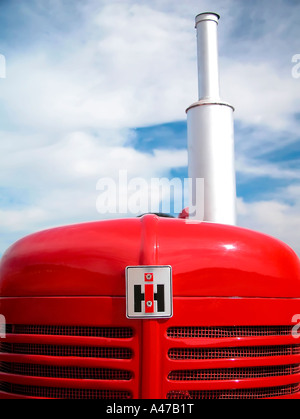 Vintage International Harvester/Farmall tractor photo taken at Old Thresher s Day in Yuma Colorado. Front end closeup. Stock Photo