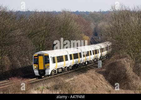 Class 375 Electrostar train with a South Eastern Trains service near Polhill in Kent UK Stock Photo
