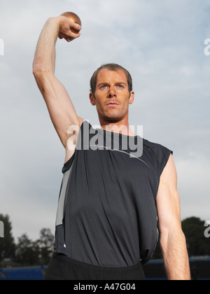 Male shot putter Stock Photo