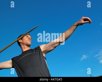 Male javelin thrower Stock Photo