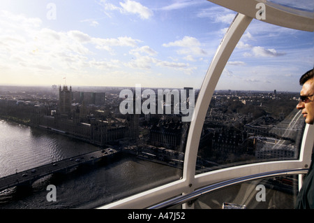 london eye opens the british airways london eye southbank river thames london 2 2 00 houses of parliament 2000 Stock Photo