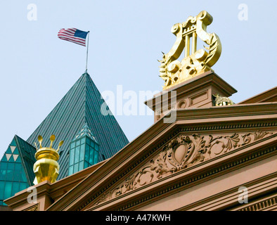 Decoration on roof of Pabst Theater Milwaukee Wisconsin USA Stock Photo