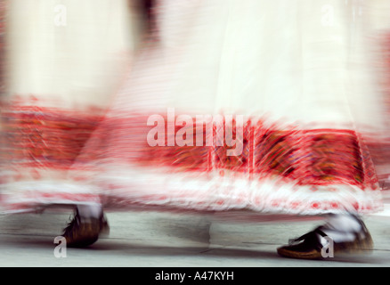 Whirling skirts of traditional dancers Dubrovnik Croatia Stock Photo