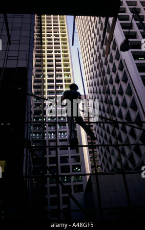 Bamboo is often used as scaffolding in Hong kong Stock Photo