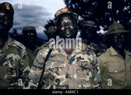 Dr John Garang Leader(deceased) Sudan Peoples Liberation Army. Booma Plateau Sudan 1986 Stock Photo