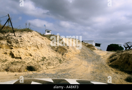 un observation post in the buffer zone between north and south cyprus Stock Photo