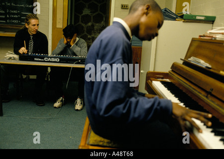 hackney downs school set to be closed by government  due to poor performance and achievement  music class Stock Photo