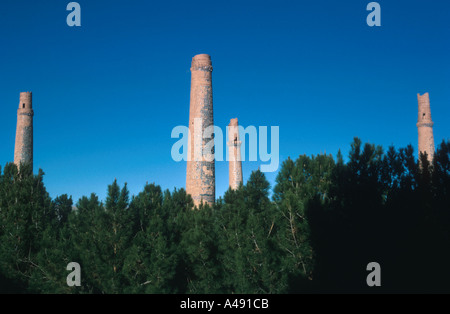 15th century Minarets at Herat Afghanistan Stock Photo