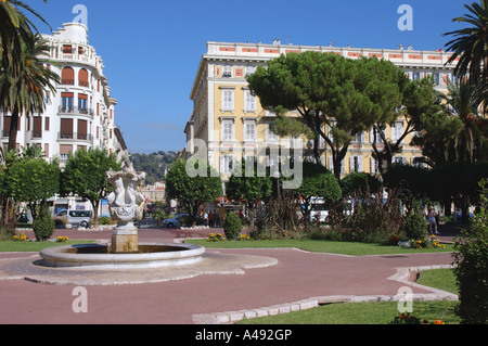 Panoramic view of Rue Place Espace Massèna Massena Vieux Old Nice Côte D'Azur Cote D Azur Southern France Europe Stock Photo