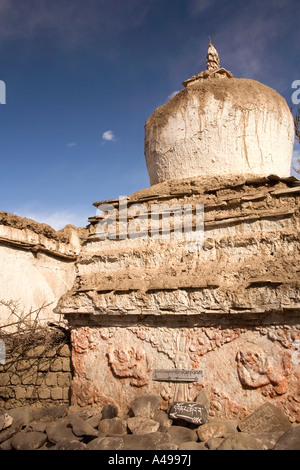 India Ladakh Leh Valley Alchi village old votive stupa Stock Photo