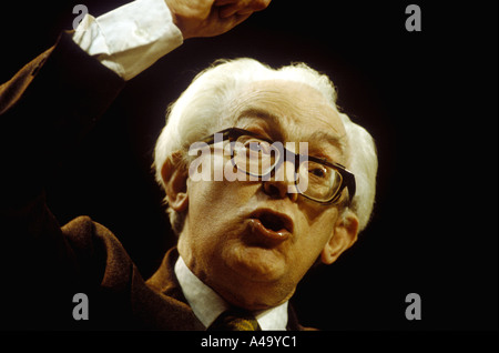 Michael Foot talking at a Labour Party Conference, Brighton, England Stock Photo