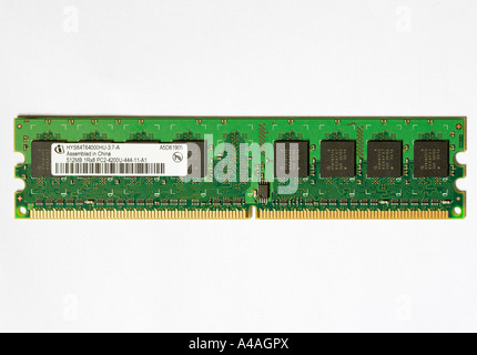 512mb PC RAM memory chip on white background Stock Photo