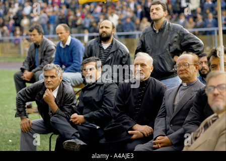 radovan karadzic orthodox priests at sds rally gorazde eastern bosnia sept 1990 Stock Photo