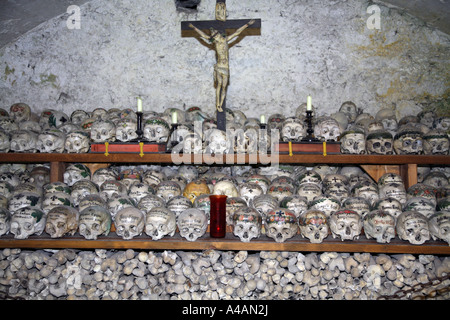 Austria Hallstadt; Ossuary; cemetery ;Beinhaus in Chapel Machaeli Church Charnel House Hallstadt Upper Austria;Salzkammergut Stock Photo