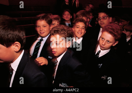 MANCHESTER GRAMMER SCHOOL, GROUP OF SCHOOLBOYS IN THE CORRIDOR, Stock Photo