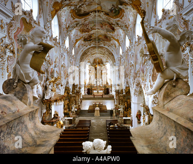 DE - BAVARIA:  Interior of Church at Rottenbuch Stock Photo
