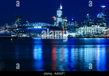 View of CBD, Melbourne Docklands, Melbourne,  Yarra River,  Victoria, Australia, horizontal,