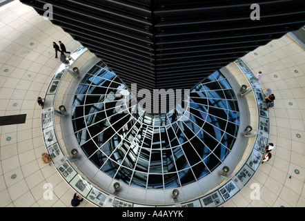 Inside the glass dome on the roof of the Reichstag (German parliament) in Berlin, Germany. Stock Photo