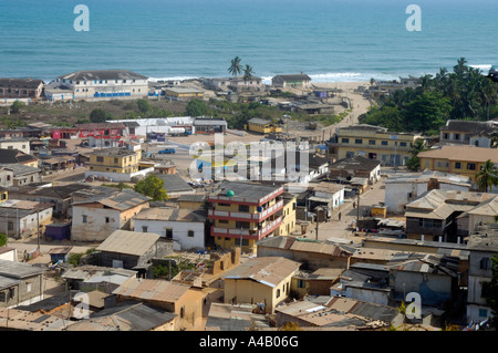 View over the town of Elmina on the South coast of Ghana, Africa Stock Photo