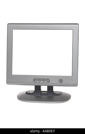 Blank Computer Screen cut out on white background Stock Photo