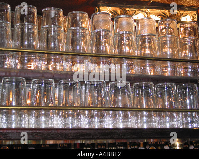 Rack of Pint Glasses Typical British Pub Scene Stock Photo Alamy