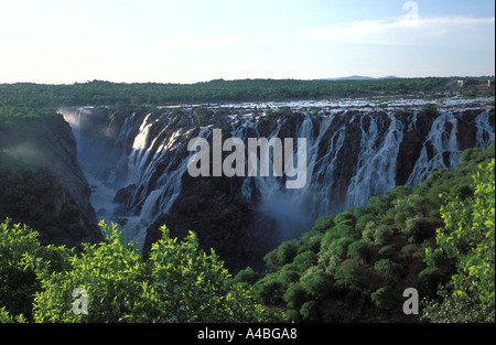 Ruacana waterfalls Kunene River border Namibia Angola Africa Stock Photo