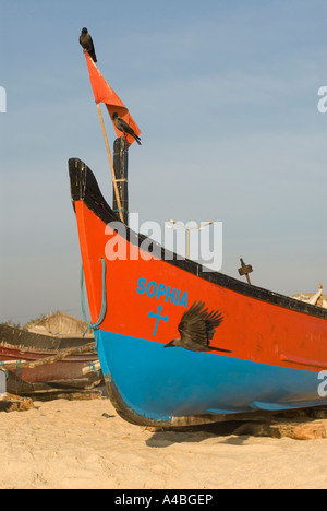 Stock image of a Goan Fishing Boat with flag on Benaulim Beach Goa ...