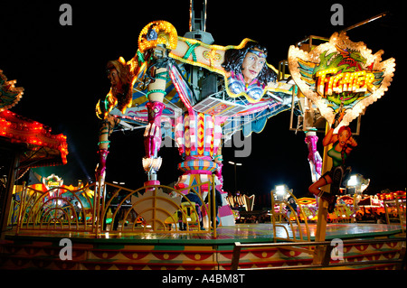 Muenchner Oktoberfest bei Nacht, Oktoberfest in Munich at night Stock Photo