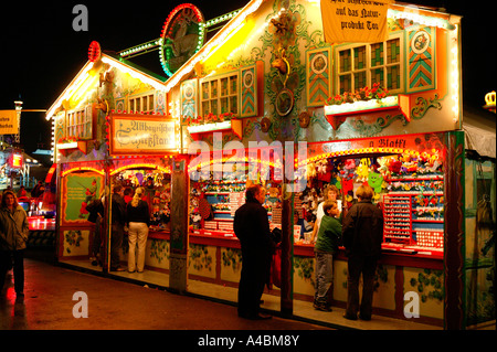 Muenchner Oktoberfest bei Nacht, Oktoberfest in Munich at night Stock Photo