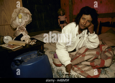 Jardim de Saude (Garden of Health)  community, Sao Paul, Brazil.  Homeless families have invaded unused land to make temporary homes. Stock Photo