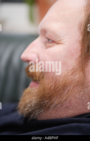 Middle aged man laughing Stock Photo