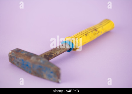 Old used rusty hammer Stock Photo