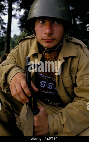 OCHAMCHIRE, GEORGIA, 29th SEPTEMBER 1993: Demoralized soldiers loyal to ex-president Gamzakurdia.   Ochamchire will be the next town to fall to advancing Abkhazian forces. Stock Photo