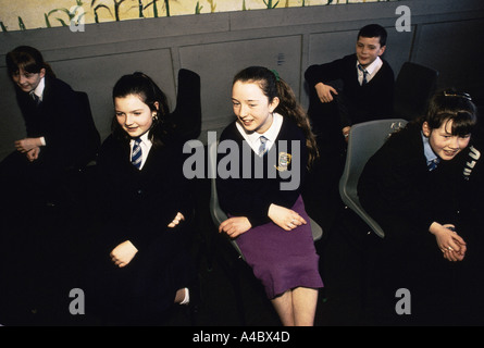 HOLYROOD SECONDARY SCHOOL CHILDREN DURING DRAMA CLASS, GLASGOW, Stock Photo