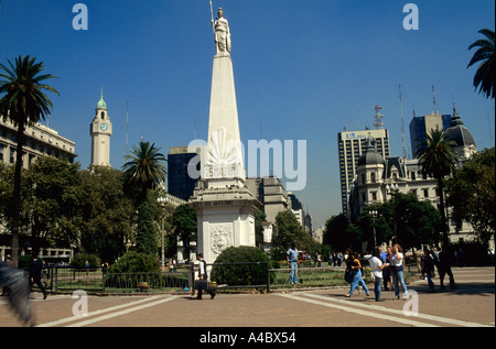 Buenos Aires, Argentina. Plaza de Mayo with the monument to the 25th May 1810, Independence Day. Stock Photo