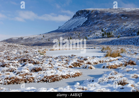 Frozen Lochan on Dava Moor Moray-shire Stock Photo