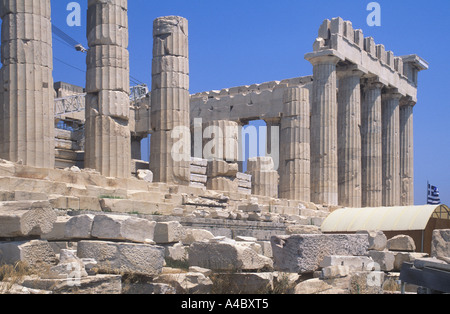 Detail View Of  Acropolis Ruins, Athens Greece Stock Photo