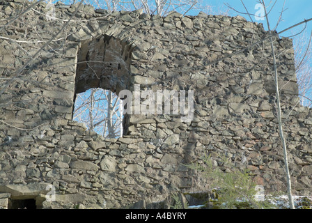The Eyrie House Ruins at Mount Tom State Reservation in Holyoke, Massachusetts USA