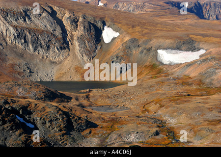 snow fields on the beartooth plateau, wyoming Stock Photo
