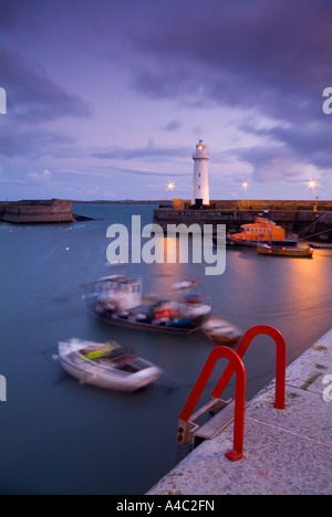 Donaghadee Harbour and Lighthouse, County Down, Northern Ireland Stock Photo