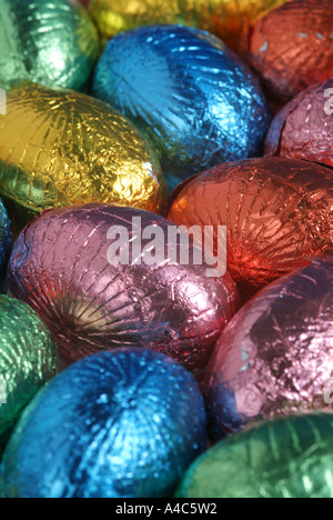 Multicoloured mini chocolate Easter eggs