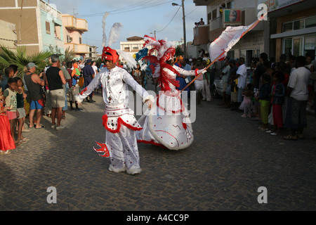 Dancers carnival Santa Maria Sal Cape Verde Stock Photo