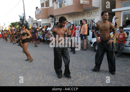 Dancers carnival Santa Maria Sal Cape Verde Stock Photo