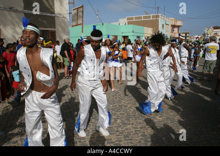 Dancers carnival Santa Maria Sal Cape Verde Stock Photo