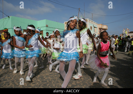 Dancers carnival Santa Maria Sal Cape Verde Stock Photo